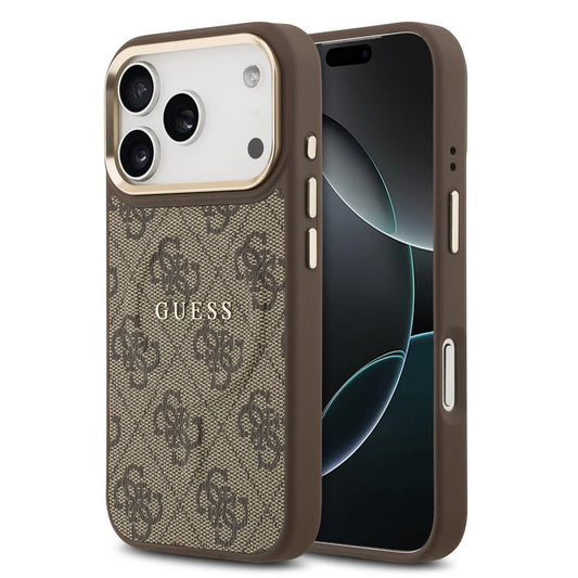 Guess PU Leather 4G Gold Frame MagSafe tok iPhone 17 Pro készülékhez barna -  iPhone 17 Pro tok a Domshop kínálatából
