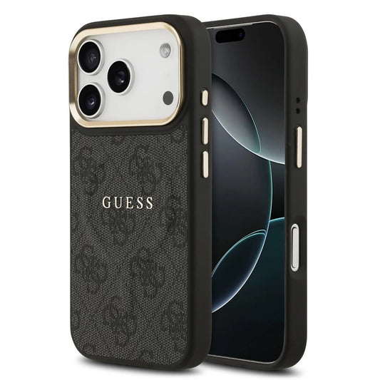 Guess PU Leather 4G Gold Frame MagSafe tok iPhone 17 Pro készülékhez fekete -  iPhone 17 Pro tok a Domshop kínálatából