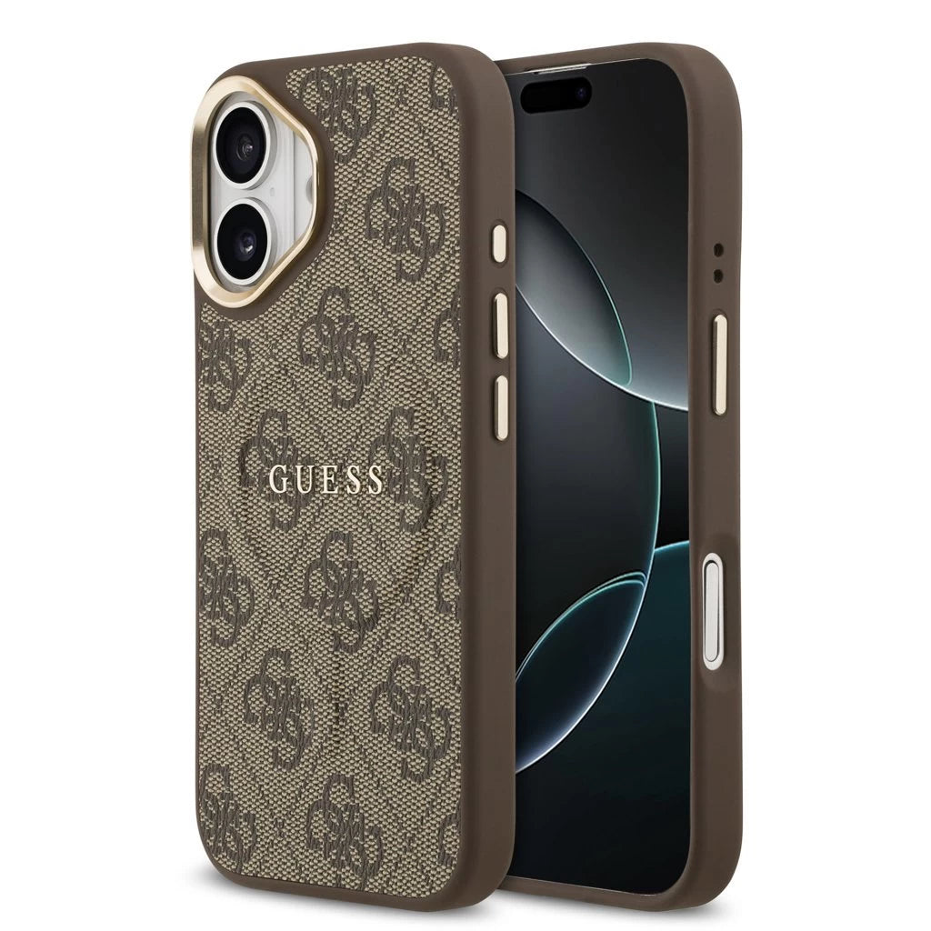 Guess PU Leather 4G Gold Frame MagSafe tok iPhone 17 készülékhez barna -  iPhone 17 tok a Domshop kínálatából