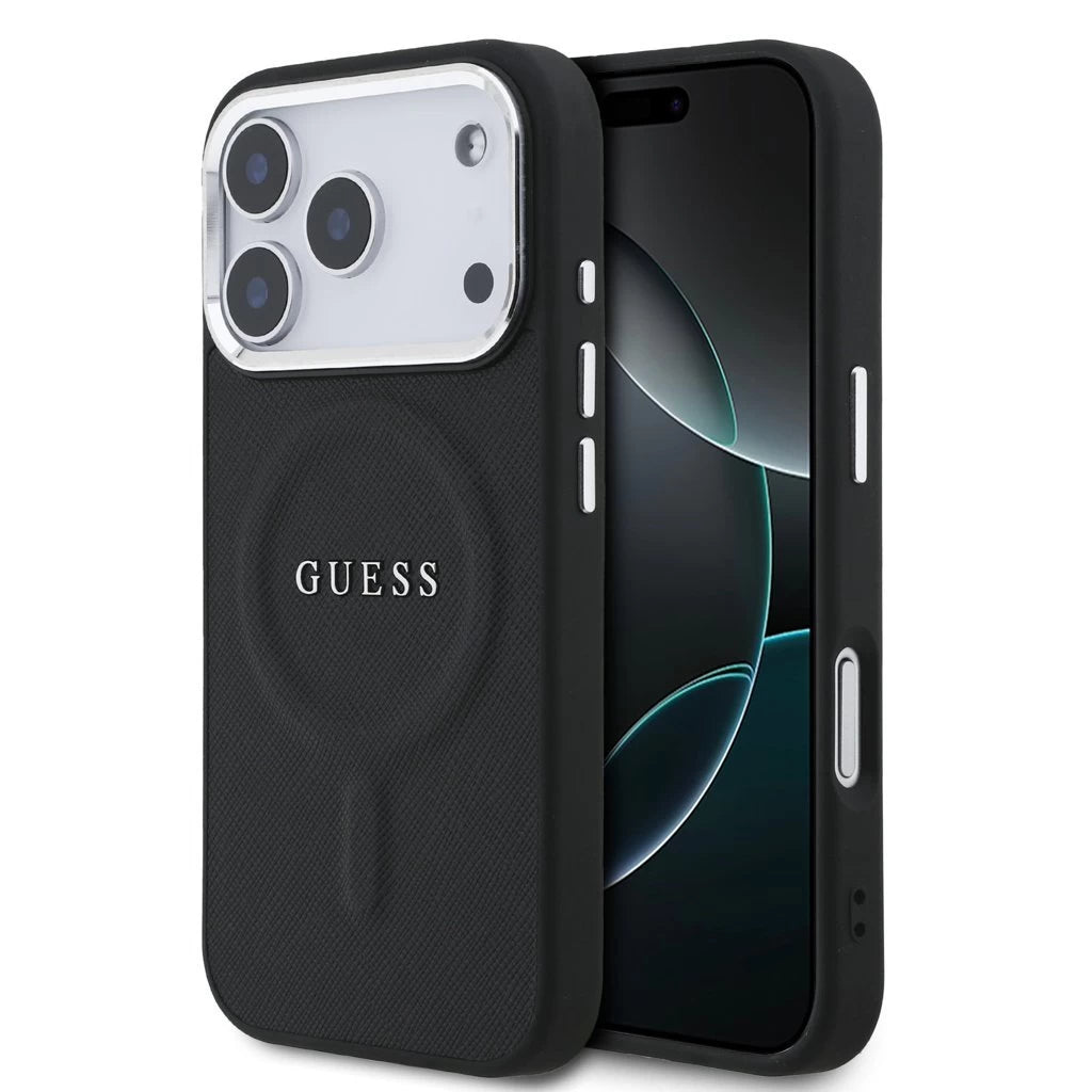 Guess PU Saffiano MagSafe hátsó tok iPhone 17 Pro készülékhez fekete -  iPhone 17 Pro tok a Domshop kínálatából