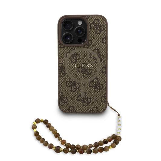 Guess PU bőr 4G színes gyűrűs pántos MagSafe tok iPhone 16 Pro készülékhez barna -  iPhone 16 Pro tok a Domshop kínálatából