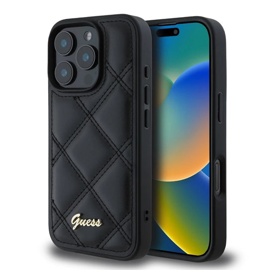 Guess PU bőr quilted tok iPhone 16 Pro Max készülékhez fekete -  iPhone 16 Pro Max tok a Domshop kínálatából