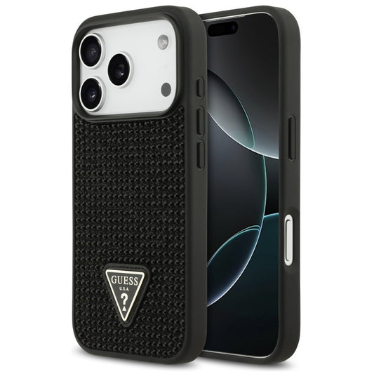 Guess Rhinestone Triangle Apple iPhone 17 Pro hátlap tok, fekete -  iPhone 17 Pro tok a Domshop kínálatából