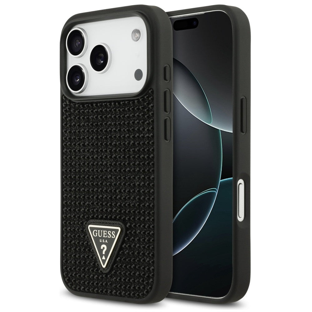 Guess Rhinestone Triangle Apple iPhone 17 Pro hátlap tok, fekete -  iPhone 17 Pro tok a Domshop kínálatából