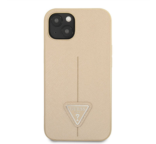 Guess Saffiano Triangle Apple iPhone 13 mini hátlap tok, bézs -  iPhone 13 Mini tok a Domshop kínálatából