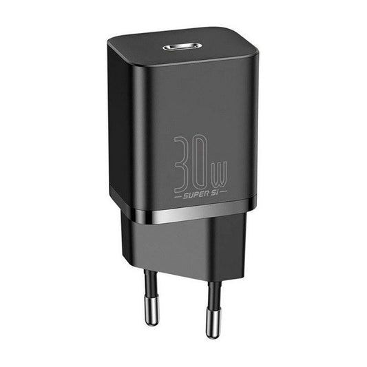 Hálózati töltő adapter, 30W, USB Type-C aljzat, gyorstöltés, Baseus Super SI 1C, fekete -  Adapter a Domshop kínálatából