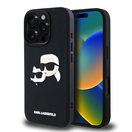Karl Lagerfeld 3D Rubber Double Heads tok iPhone 16 Pro készülékhez fekete -  iPhone 16 Pro tok a Domshop kínálatából