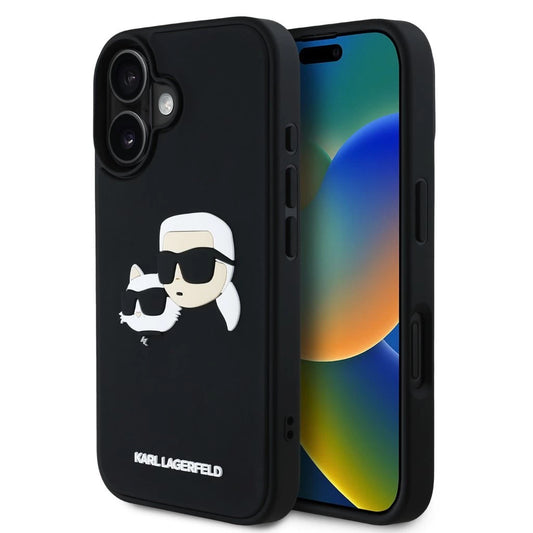 Karl Lagerfeld 3D Rubber Double Heads tok iPhone 16 készülékhez fekete -  iPhone 16 tok a Domshop kínálatából