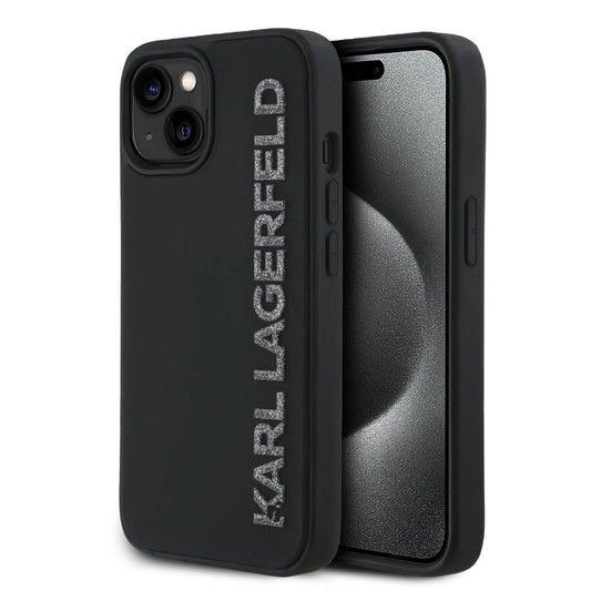 Karl Lagerfeld 3D Rubber Glitter Logo tok iPhone 15 készülékhez fekete -  iPhone 15 tok a Domshop kínálatából