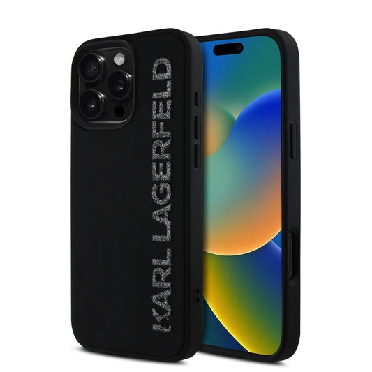 Karl Lagerfeld 3D Rubber Glitter Logo tok iPhone 16 Pro készülékhez fekete -  iPhone 16 Pro tok a Domshop kínálatából