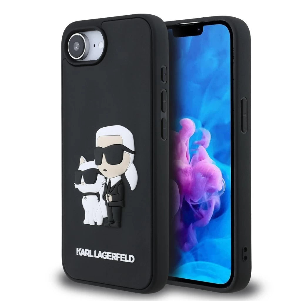 Karl Lagerfeld 3D Rubber Karl and Choupette Tok iPhone 16e készülékhez fekete -  iPhone 16e tok a Domshop kínálatából