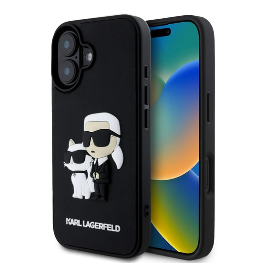 Karl Lagerfeld 3D Rubber Karl and Choupette tok iPhone 16 készülékhez fekete -  iPhone 16 tok a Domshop kínálatából
