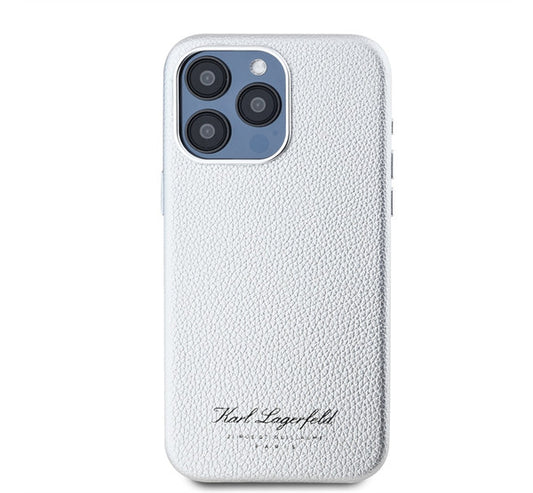 Karl Lagerfeld Grained PU Hotel RSG iPhone 15 Pro Max hátlap tok, ezüst -  iPhone 15 Pro Max tok a Domshop kínálatából