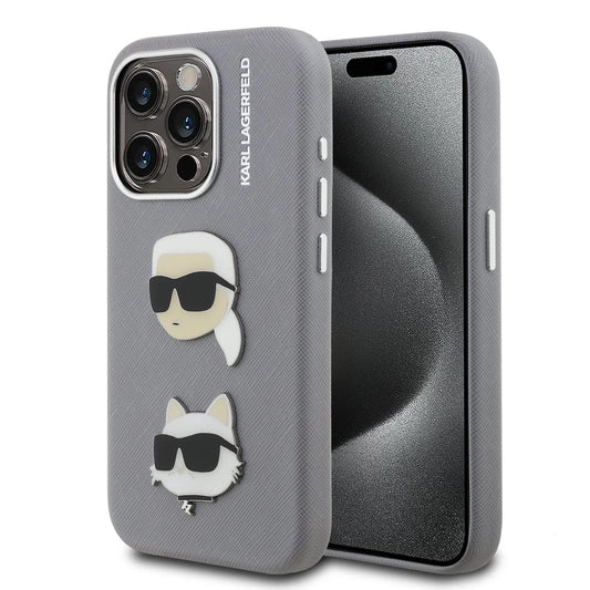 Karl Lagerfeld Grained PU K&CH Heads tok iPhone 15 Pro Max készülékhez szürke -  iPhone 15 Pro Max tok a Domshop kínálatából