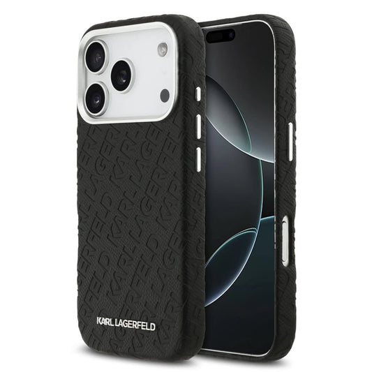 Karl Lagerfeld Grained PU Repeated Logo MagSafe tok iPhone 17 Pro készülékhez fekete -  iPhone 17 Pro tok a Domshop kínálatából