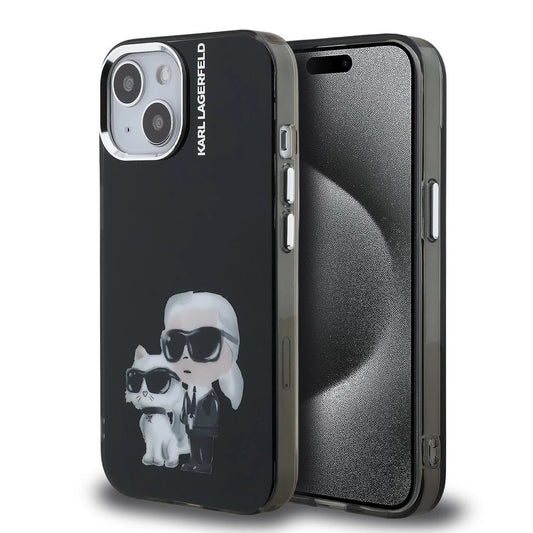 Karl Lagerfeld IML Aquarelle Karl and Choupette tok iPhone 15 készülékhez fekete -  iPhone 15 tok a Domshop kínálatából