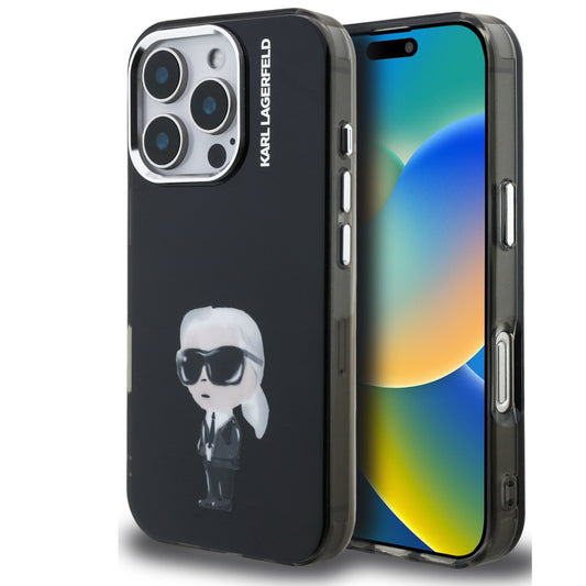 Karl Lagerfeld IML Aquarelle Karl iPhone 16 Pro hátlap tok, fekete -  iPhone 16 Pro tok a Domshop kínálatából