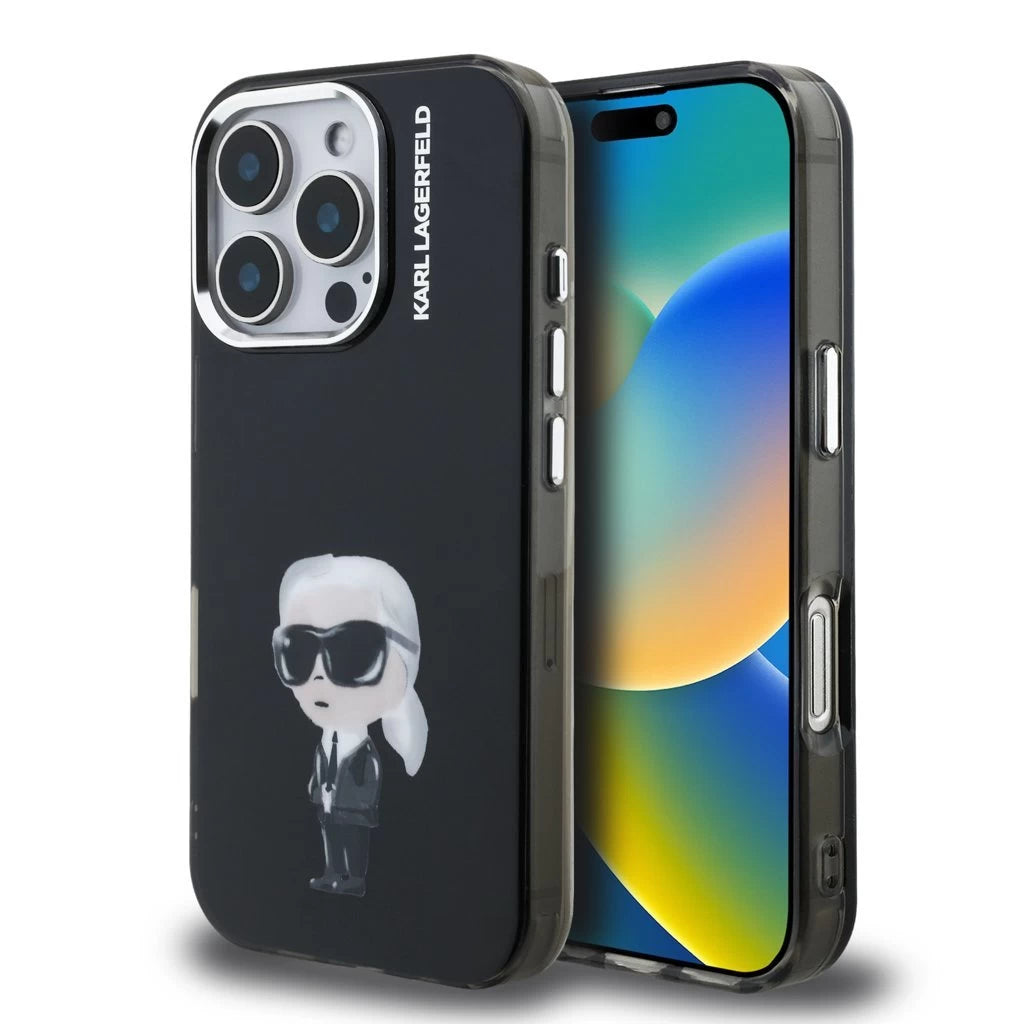 Karl Lagerfeld IML Aquarelle Karl tok iPhone 16 Pro készülékhez fekete -  iPhone 16 Pro tok a Domshop kínálatából