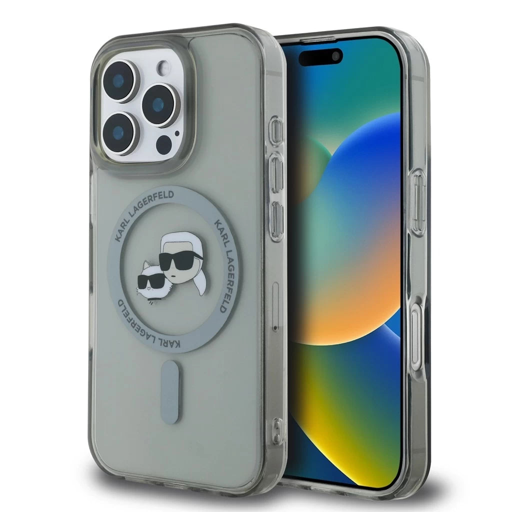 Karl Lagerfeld IML K&CH Heads Metal Frame MagSafe tok iPhone 16 Pro Max készülékhez fekete -  iPhone 16 Pro Max tok a Domshop kínálatából