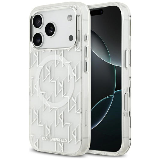 Karl Lagerfeld IML KL Monogram Apple iPhone 17 Pro MagSafe kompatibilis hátlap tok, fehér -  iPhone 17 Pro tok a Domshop kínálatából