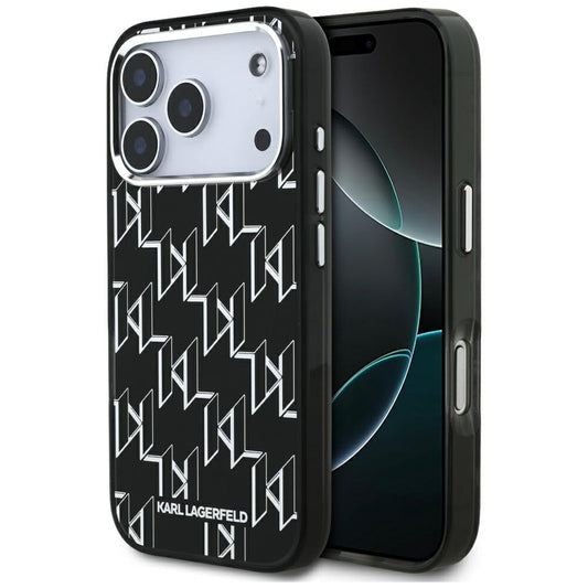 Karl Lagerfeld IML KL Monogram Apple iPhone 17 Pro Max MagSafe kompatibilis hátlap tok, fekete -  iPhone 17 Pro Max tok a Domshop kínálatából