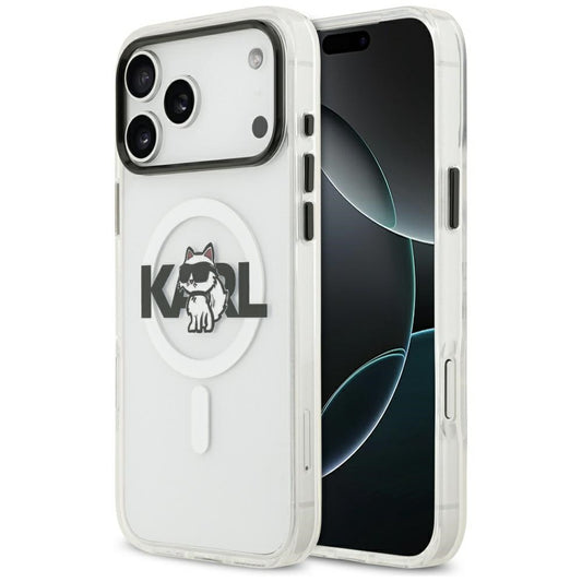 Karl Lagerfeld IML Karl Head Logo Apple iPhone 17 Pro Max MagSafe kompatibilis hátlap tok, átlátszó -  iPhone 17 Pro Max tok a Domshop kínálatából
