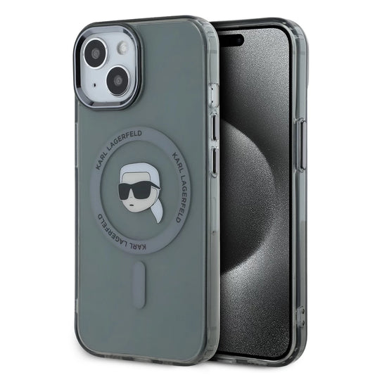 Karl Lagerfeld IML Karl Head Metal Frame MagSafe tok iPhone 15 készülékhez fekete -  iPhone 15 tok a Domshop kínálatából