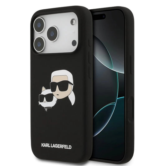 Karl Lagerfeld Liquid Silicone Double Heads MagSafe tok iPhone 17 Pro készülékhez fekete -  iPhone 17 Pro tok a Domshop kínálatából