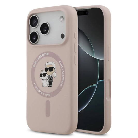 Karl Lagerfeld Liquid Silicone Karl and Choupette MagSafe hátsó tok iPhone 17 Pro készülékhez rózsaszín -  iPhone 17 Pro tok a Domshop kínálatából