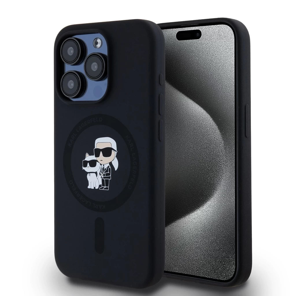 Karl Lagerfeld Liquid Silicone Karl and Choupette MagSafe tok iPhone 15 Pro készülékhez fekete -  iPhone 15 Pro tok a Domshop kínálatából