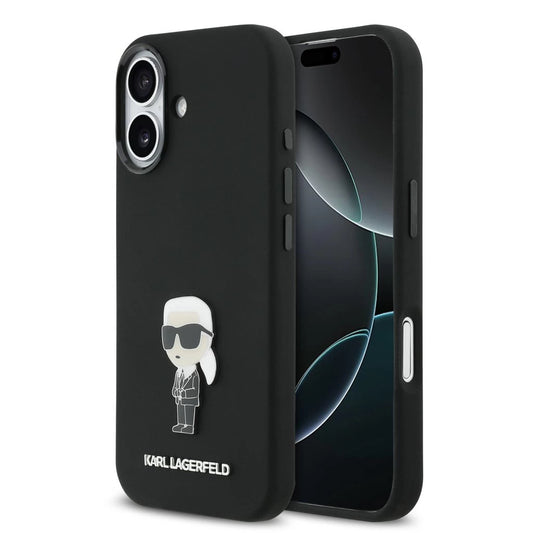 Karl Lagerfeld Liquid Silicone Metal Ikonik tok iPhone 17 készülékhez fekete -  iPhone 17 tok a Domshop kínálatából