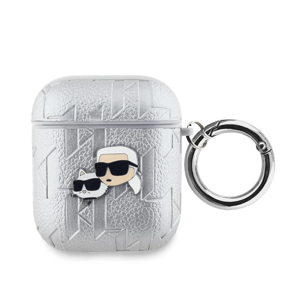 Karl Lagerfeld PU Embossed Karl and Choupette Heads tok AirPods 1/2 készülékhez ezüst -  AirPods 1/2 tok a Domshop kínálatából