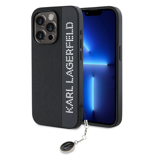 Karl Lagerfeld PU Saffiano Rhinestone Charm tok iPhone 15 Pro készülékhez fekete -  iPhone 15 Pro tok a Domshop kínálatából