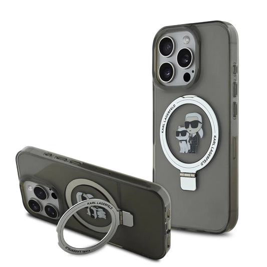 Karl Lagerfeld Ringstand Karl and Choupette MagSafe tok iPhone 16 Pro készülékhez fekete -  iPhone 16 Pro tok a Domshop kínálatából
