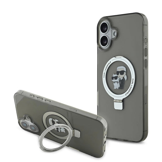 Karl Lagerfeld Ringstand Karl and Choupette MagSafe tok iPhone 16 készülékhez fekete -  iPhone 16 tok a Domshop kínálatából