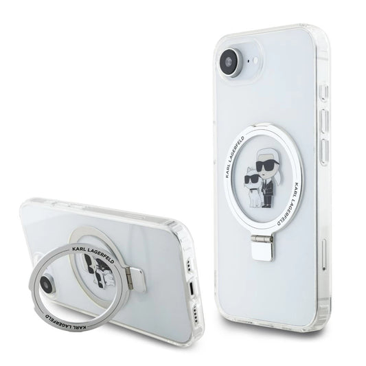 Karl Lagerfeld Ringstand Karl and Choupette MagSafe tok iPhone 16e készülékhez fehér -  iPhone 16e tok a Domshop kínálatából