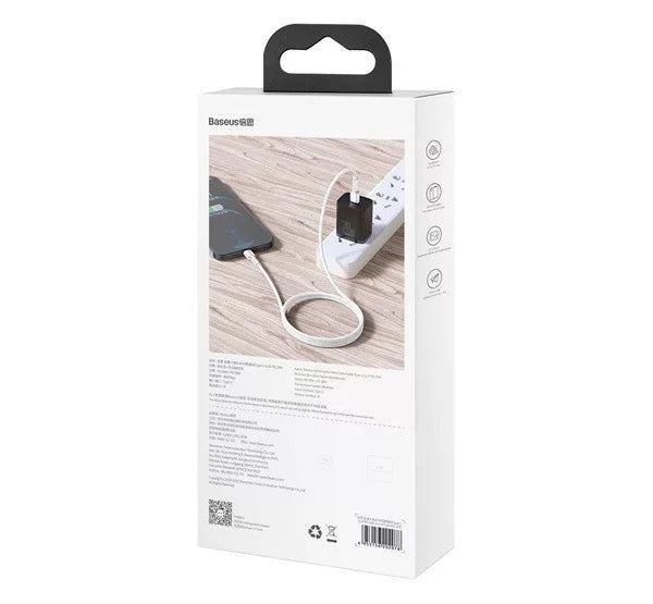 Baseus Baseus Cafule USB-C - Lightning kábel, 20W, 1m, fehér – Lightning kábel a Baseus kínálatából | Domshop