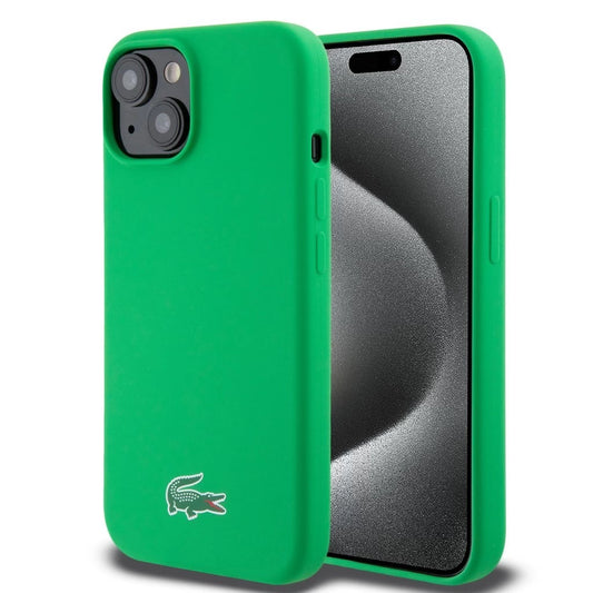 Lacoste Liquid Silicone Microfiber Croc Logo MagSafe tok iPhone 15 készülékhez zöld -  iPhone 15 tok a Domshop kínálatából