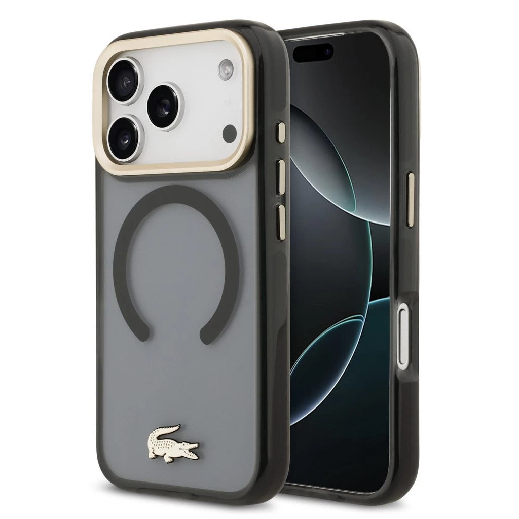 Lacoste PC/TPU Frosted Finish Gold Logo MagSafe tok iPhone 17 Pro készülékhez fekete -  iPhone 17 Pro tok a Domshop kínálatából