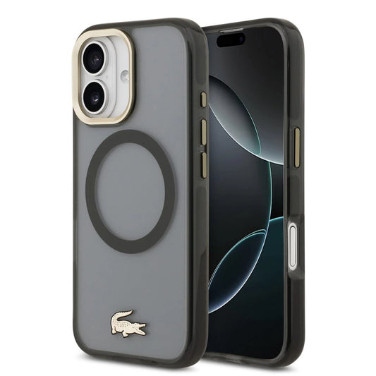 Lacoste PC/TPU Frosted Finish Gold Logo MagSafe tok iPhone 17 készülékhez fekete -  iPhone 17 tok a Domshop kínálatából