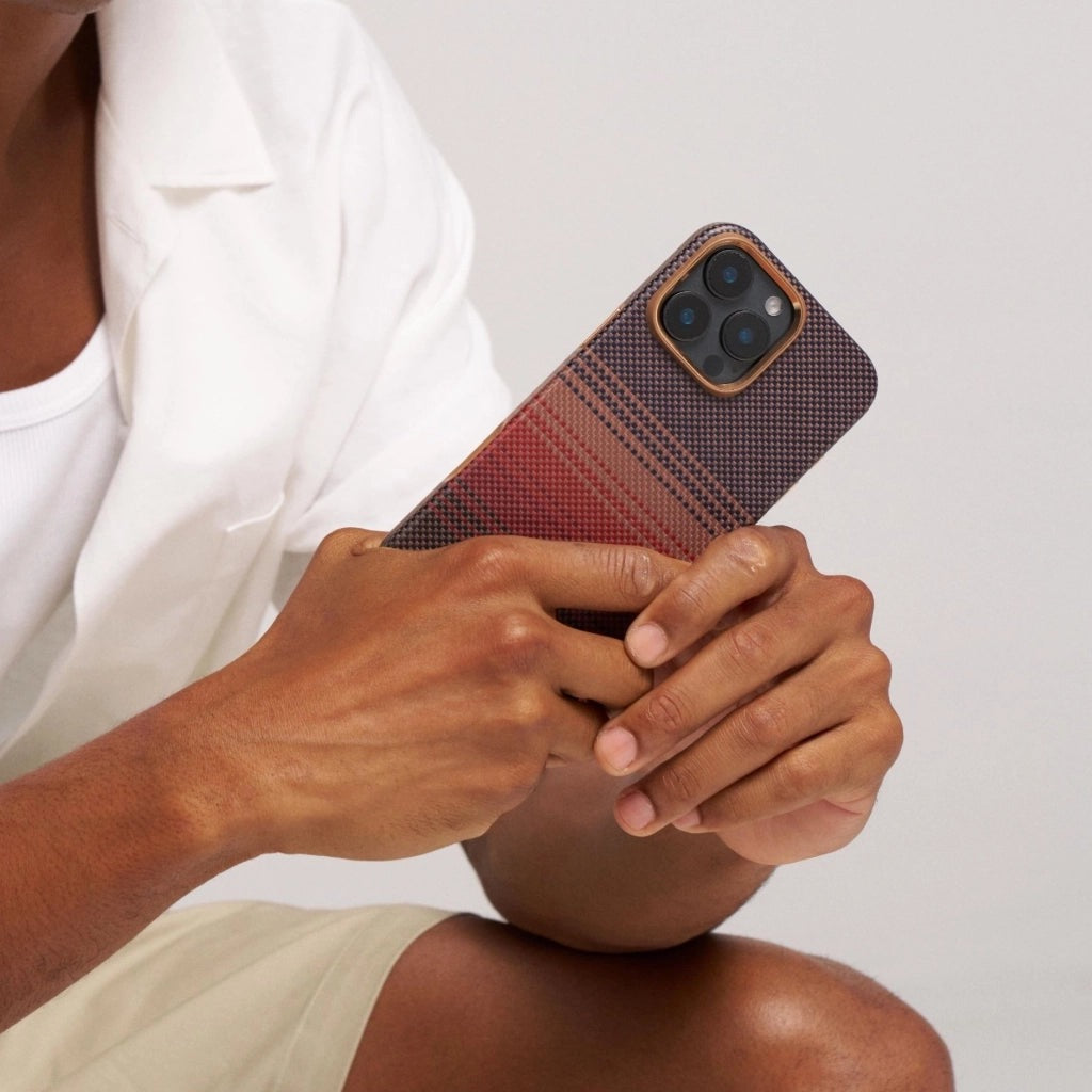 Pitaka Tactile Woven tok SUNSET Apple iPhone 16 Pro Max készülékhez - MagSafe rögzítéssel (KI1601SUM) -  iPhone 16 Pro Max tok a Domshop kínálatából