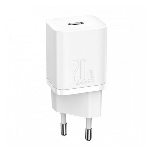 Hálózati töltő adapter, 20W, USB Type-C aljzat, gyorstöltés, PD, Baseus Si, fehér – a Baseus kínálatából | Domshop