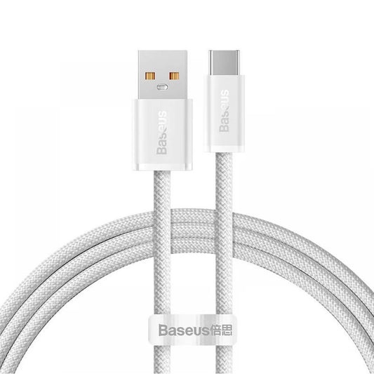 USB töltő- és adatkábel, USB Type-C, 100 cm, 6000 mA, 100W, gyorstöltés, cipőfűző minta, Baseus Dynamic, CALD000602, fehér – USB-C kábel a Baseus kínálatából | Domshop