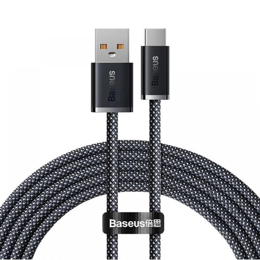 USB töltő- és adatkábel, USB Type-C, 200 cm, 6000 mA, 100W, gyorstöltés, cipőfűző minta, Baseus Dynamic, CALD000716, fekete – USB-C kábel a Baseus kínálatából | Domshop