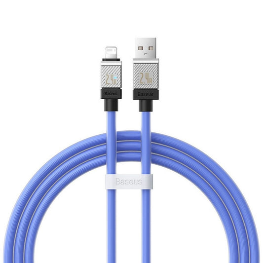 USB töltő- és adatkábel, Lightning, 100 cm, 2400 mA, törésgátlóval, gyorstöltés, Baseus Coolplay, CAKW000403, kék – Lightning kábel a Baseus kínálatából | Domshop