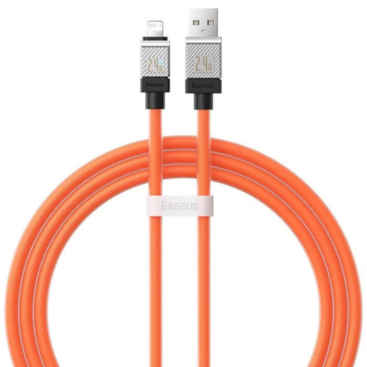 USB töltő- és adatkábel, Lightning, 100 cm, 2400 mA, törésgátlóval, gyorstöltés, Baseus Coolplay, CAKW000407, narancssárga – Lightning kábel a Baseus kínálatából | Domshop