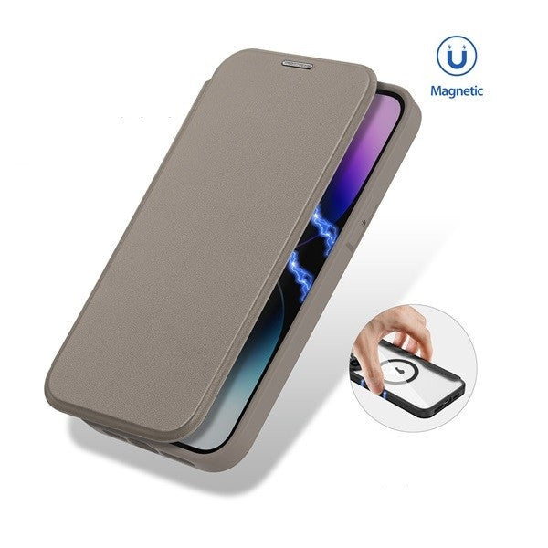 Apple iPhone 15 Pro, Oldalra nyíló tok, stand, közepesen ütésálló, Magsafe kompatibilis, Dux Ducis Skin Pro Magsafe, lila – iPhone 15 Pro tok a Dux Ducis kínálatából | Domshop