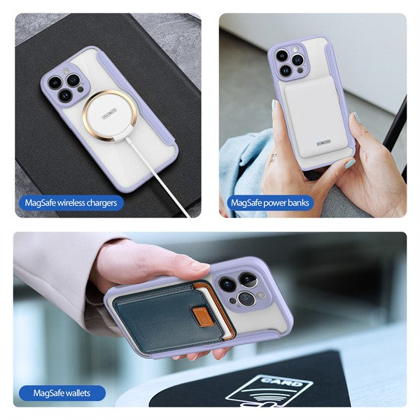 Apple iPhone 15 Pro, Oldalra nyíló tok, stand, közepesen ütésálló, Magsafe kompatibilis, Dux Ducis Skin Pro Magsafe, lila – iPhone 15 Pro tok a Dux Ducis kínálatából | Domshop