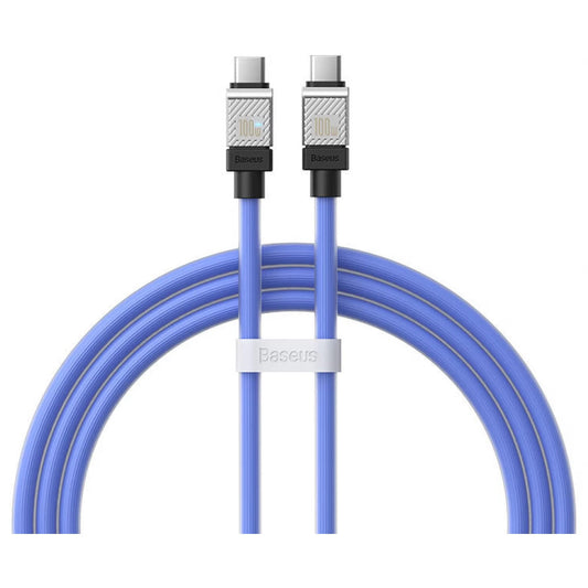 USB Type-C töltő- és adatkábel, USB Type-C, 100 cm, 100W, törésgátlóval, gyorstöltés, PD, Baseus Coolplay, CAKW000203, kék – USB-C kábel a Baseus kínálatából | Domshop
