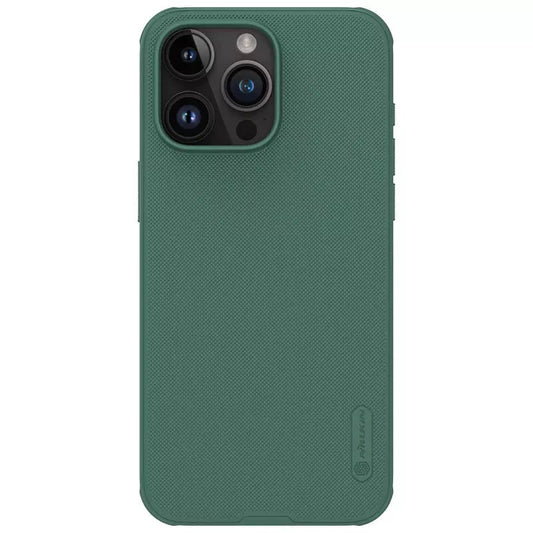 Apple iPhone 15 Pro Max, Műanyag hátlap védőtok, szilikon keret, légpárnás sarok, Magsafe töltővel kompatibilis, Nillkin Super Frosted Pro Magnetic, sötétzöld – iPhone 15 Pro Max tok a Nillkin kínálatából | Domshop